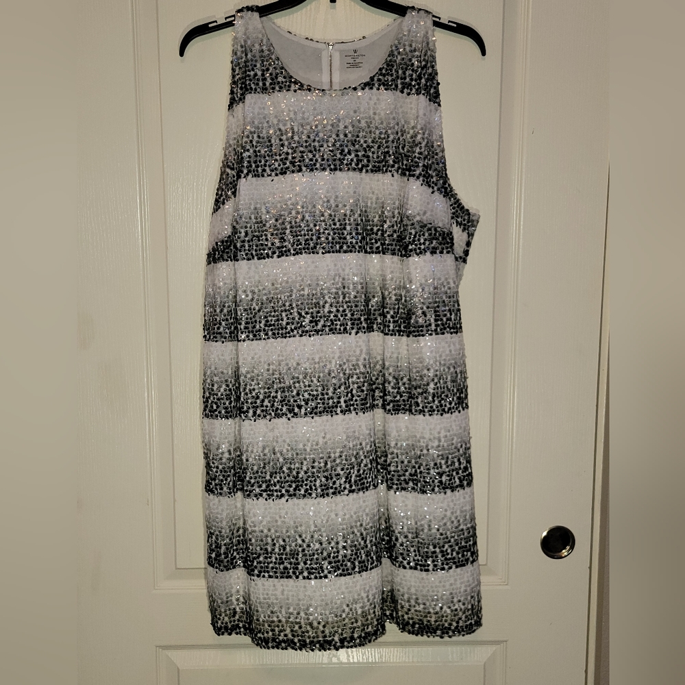 Worthington 3X Black and White Sequence Dress